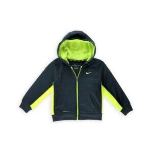 Nike Boys Therma Fit Logo Full-Zip Hoodie Sweatshirt Dark Magnet Grey 4